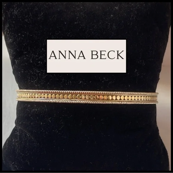 Anna Beck Classic Dots Bangle in 18K & Sterling Silver.